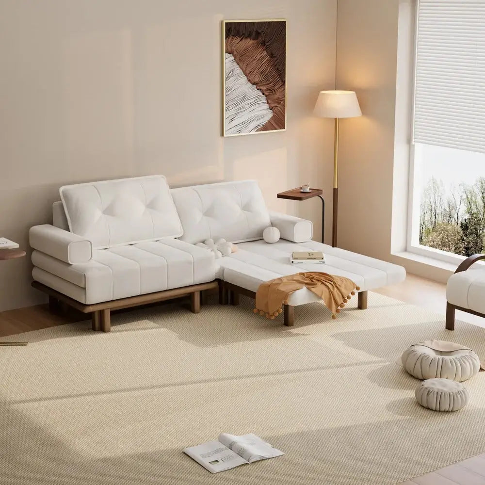Aleeza Solid Wood Sofa Come Bed for Living Room