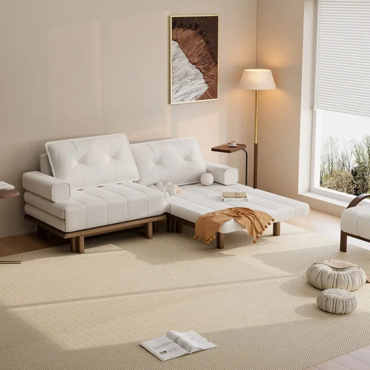 Aleeza Solid Wood Sofa Come Bed for Living Room