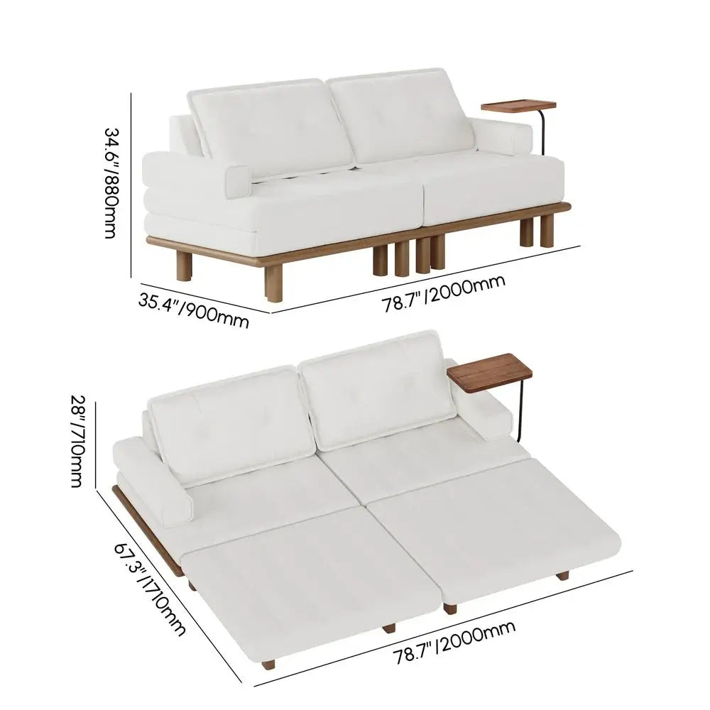 Aleeza Solid Wood Sofa Come Bed for Living Room