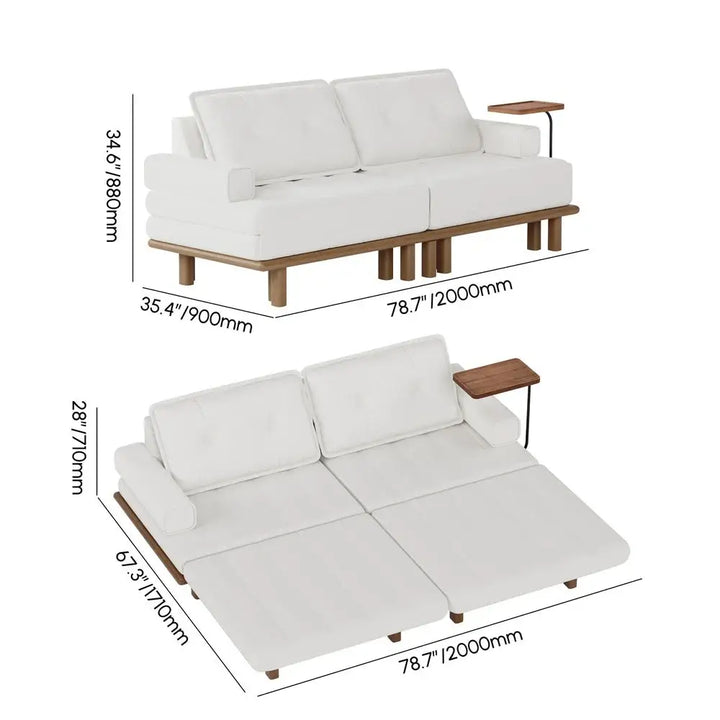 Aleeza Solid Wood Sofa Come Bed for Living Room