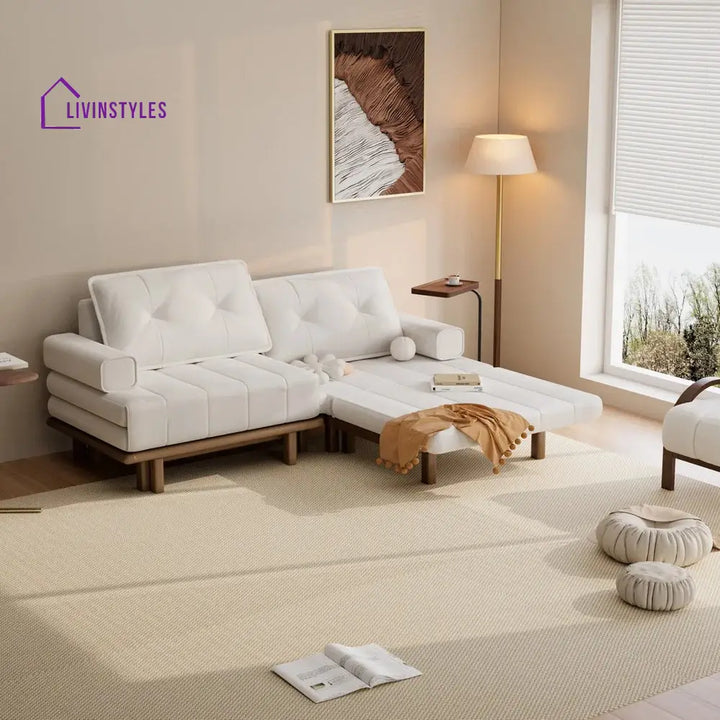 Aleeza Solid Wood Sofa Come Bed for Living Room