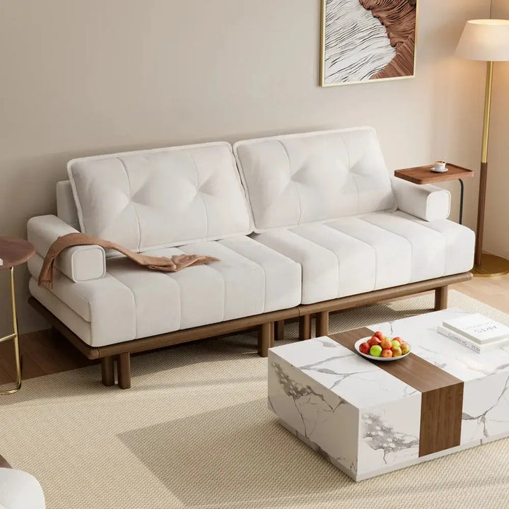 Aleeza Solid Wood Sofa Come Bed for Living Room