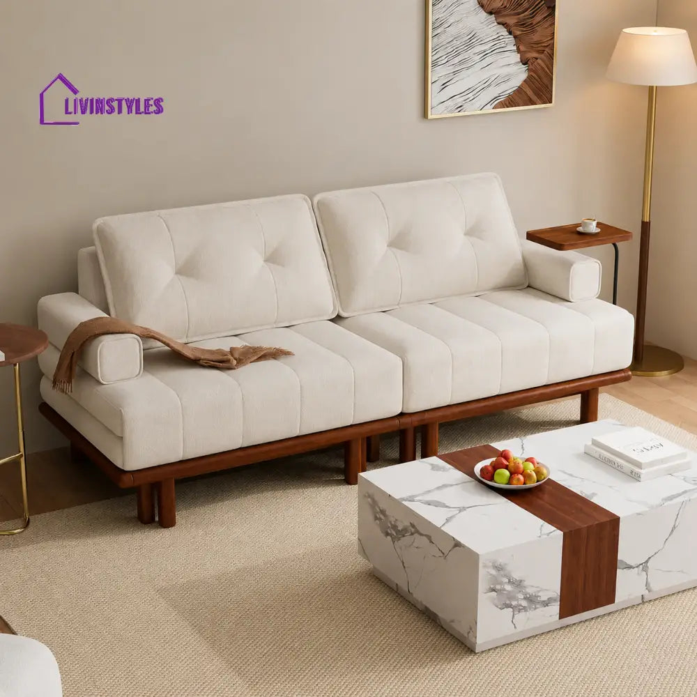 Aleeza Solid Wood Sofa Come Bed for Living Room
