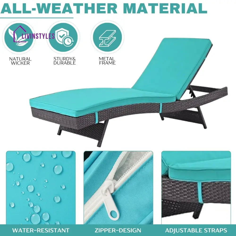 Aleida Outdoor Rattan Wicker Chaise Lounger For Poolside - Lounger Set