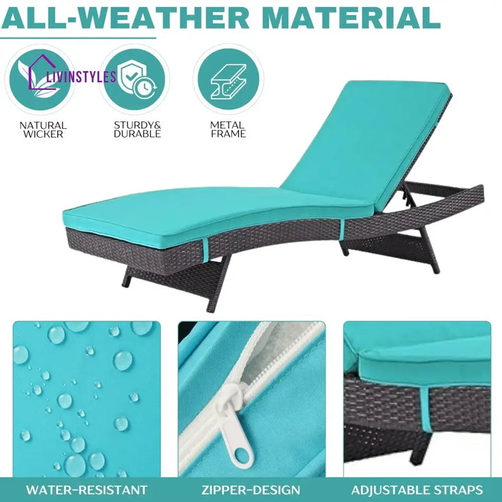 Aleida Outdoor Rattan Wicker Chaise Lounger For Poolside - Lounger Set