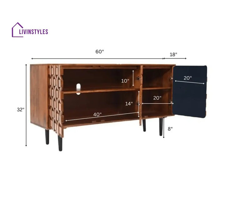Alejandra Woven Wooden 60’’ Sideboard Sideboards