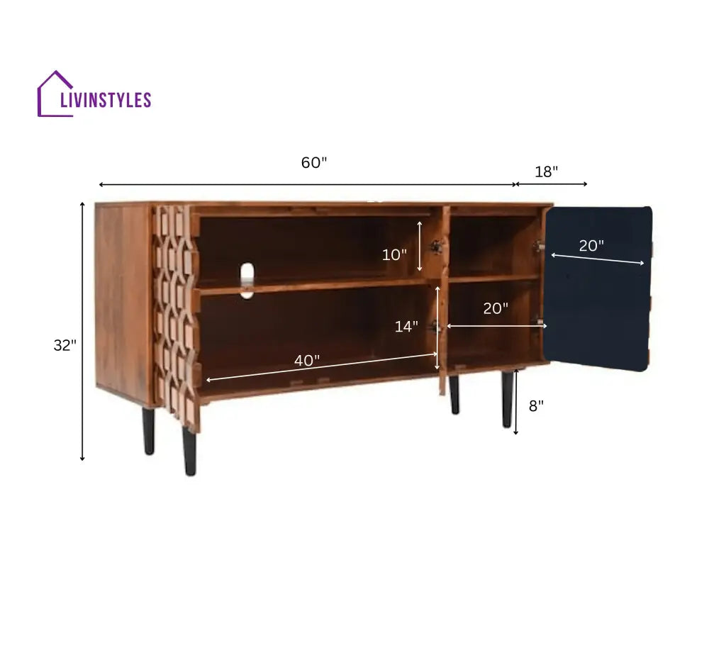 Alejandra Woven Wooden 60’’ Sideboard Sideboards
