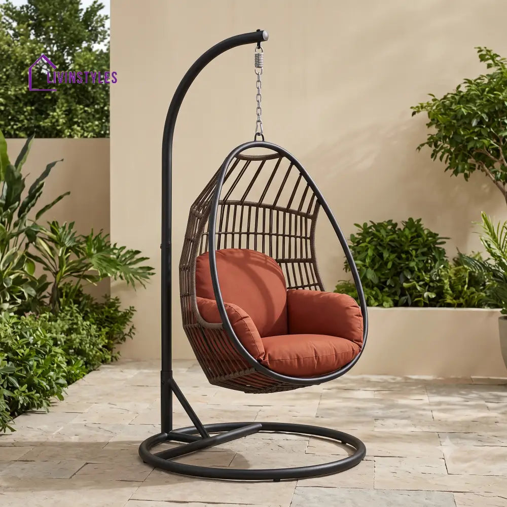 Aleksandra Premium MS Frame with Powder Coated Outdoor Swing Chair with Stand