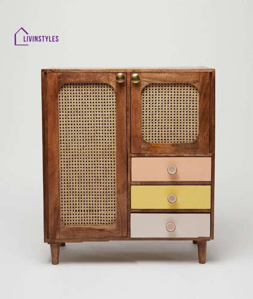 Alena Rattan Mini Wardrobe Cum Cupboard Cupboard