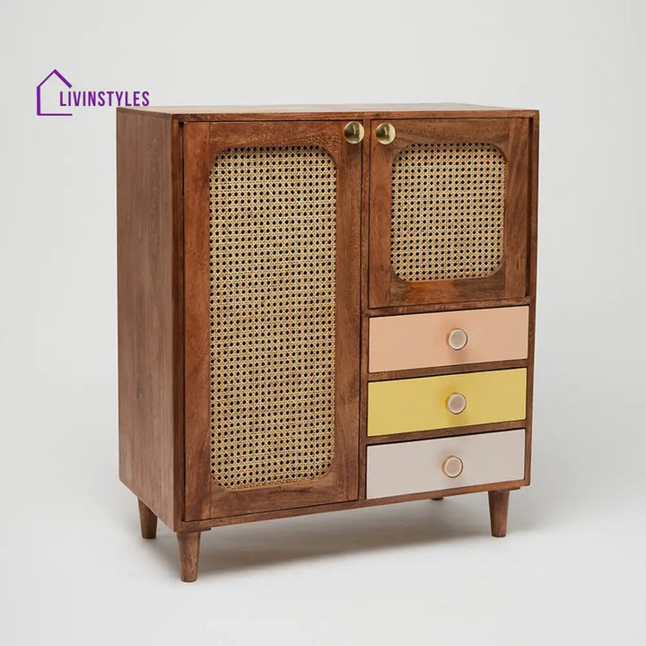 Alena Rattan Mini Wardrobe Cum Cupboard Cupboard