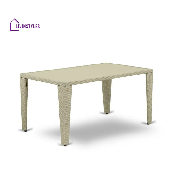 Alessandro Outdoor Patio Dining Set 4 Chairs and 1 Table (Cream) - Dining sets
