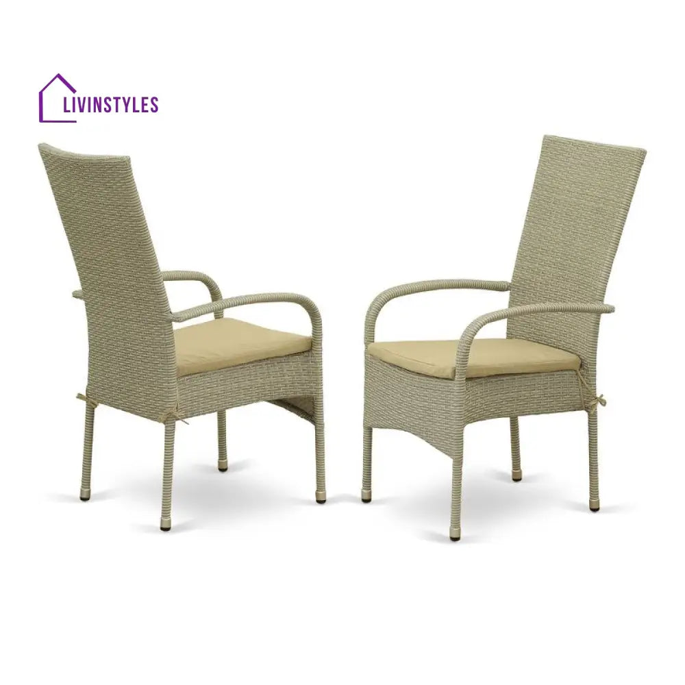 Alessandro Outdoor Patio Dining Set 4 Chairs and 1 Table (Cream) - Dining sets