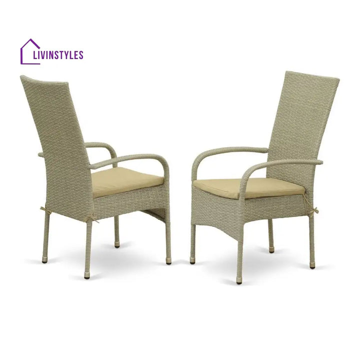Alessandro Outdoor Patio Dining Set 4 Chairs and 1 Table (Cream) - Dining sets
