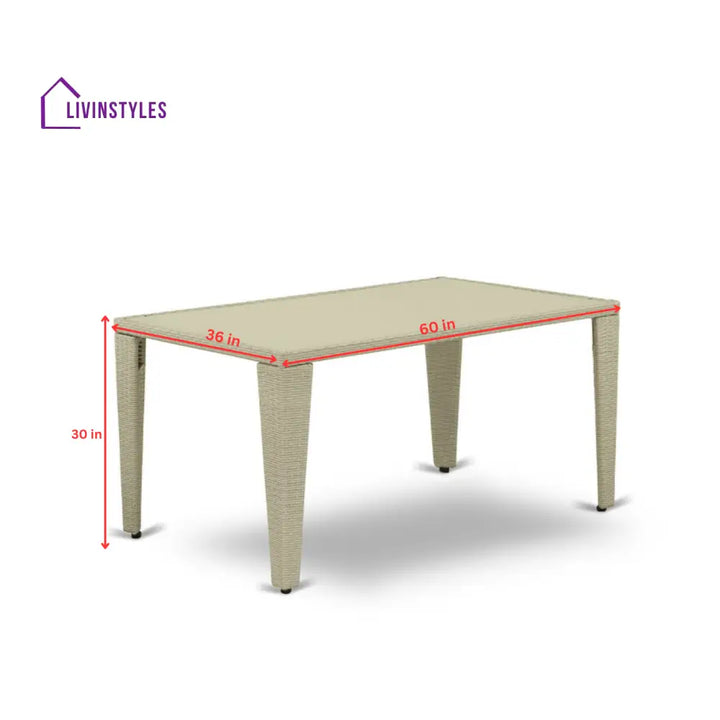Alessandro Outdoor Patio Dining Set 4 Chairs and 1 Table (Cream) - Dining sets
