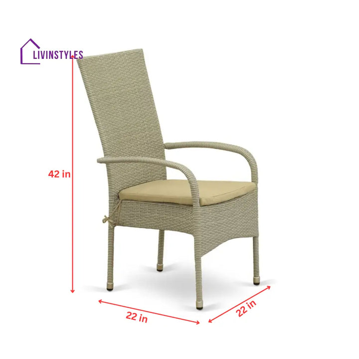 Alessandro Outdoor Patio Dining Set 4 Chairs and 1 Table (Cream) - Dining sets