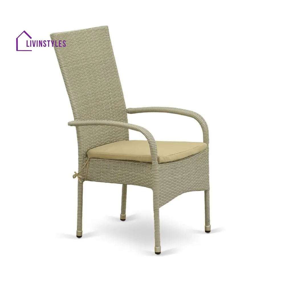 Alessandro Outdoor Patio Dining Set 4 Chairs and 1 Table (Cream) - Dining sets
