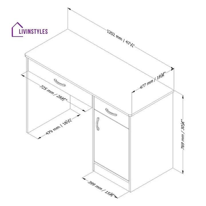 Alevtina Black Study Table for Students