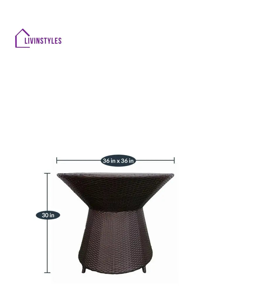 Alex Outdoor Patio Seating Set 4 Chairs and 1 Table Set (Brown) - Coffee Table Sets