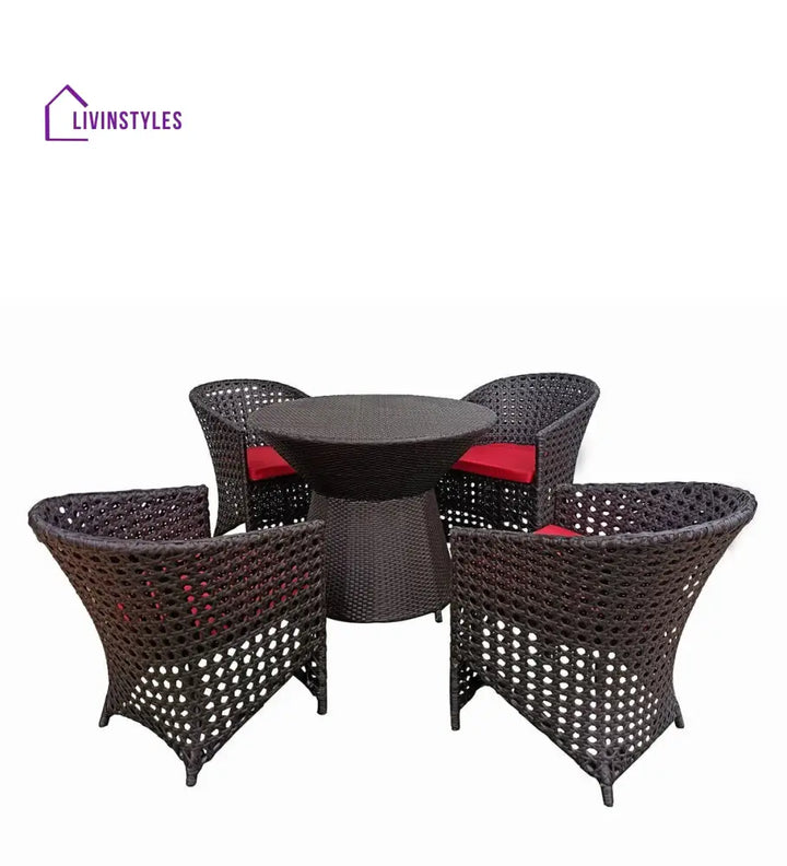Alex Outdoor Patio Seating Set 4 Chairs and 1 Table Set (Brown) - Coffee Table Sets
