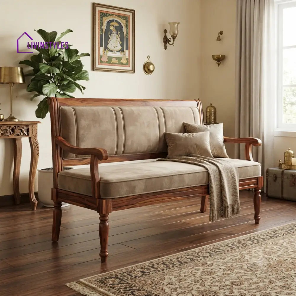 Alexandre Wooden Bench for Living Room | Bedroom | Extra Seating