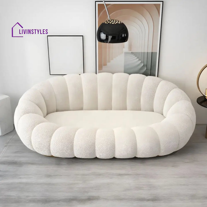 Alexei Boucle Fabric Designer 3 Seater Sofa for Living Room