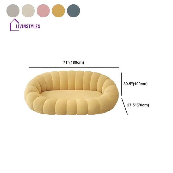Alexei Boucle Fabric Designer 3 Seater Sofa for Living Room