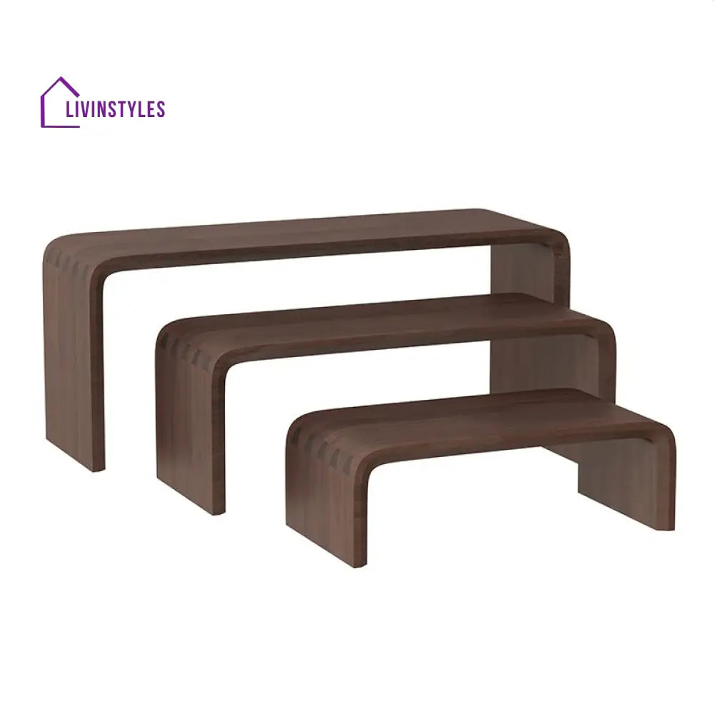 Alexey Wooden Storage Shelves for Living Room - Set of 3