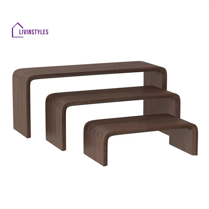 Alexey Wooden Storage Shelves for Living Room - Set of 3