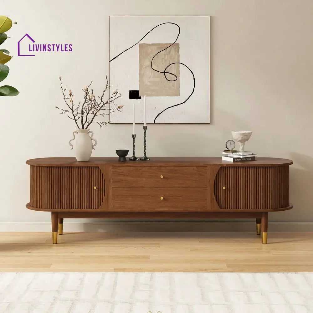 Alexis Solid Sheesham Wood Tv Unit | Console for Living Room