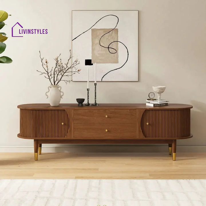 Alexis Solid Sheesham Wood Tv Unit | Console for Living Room