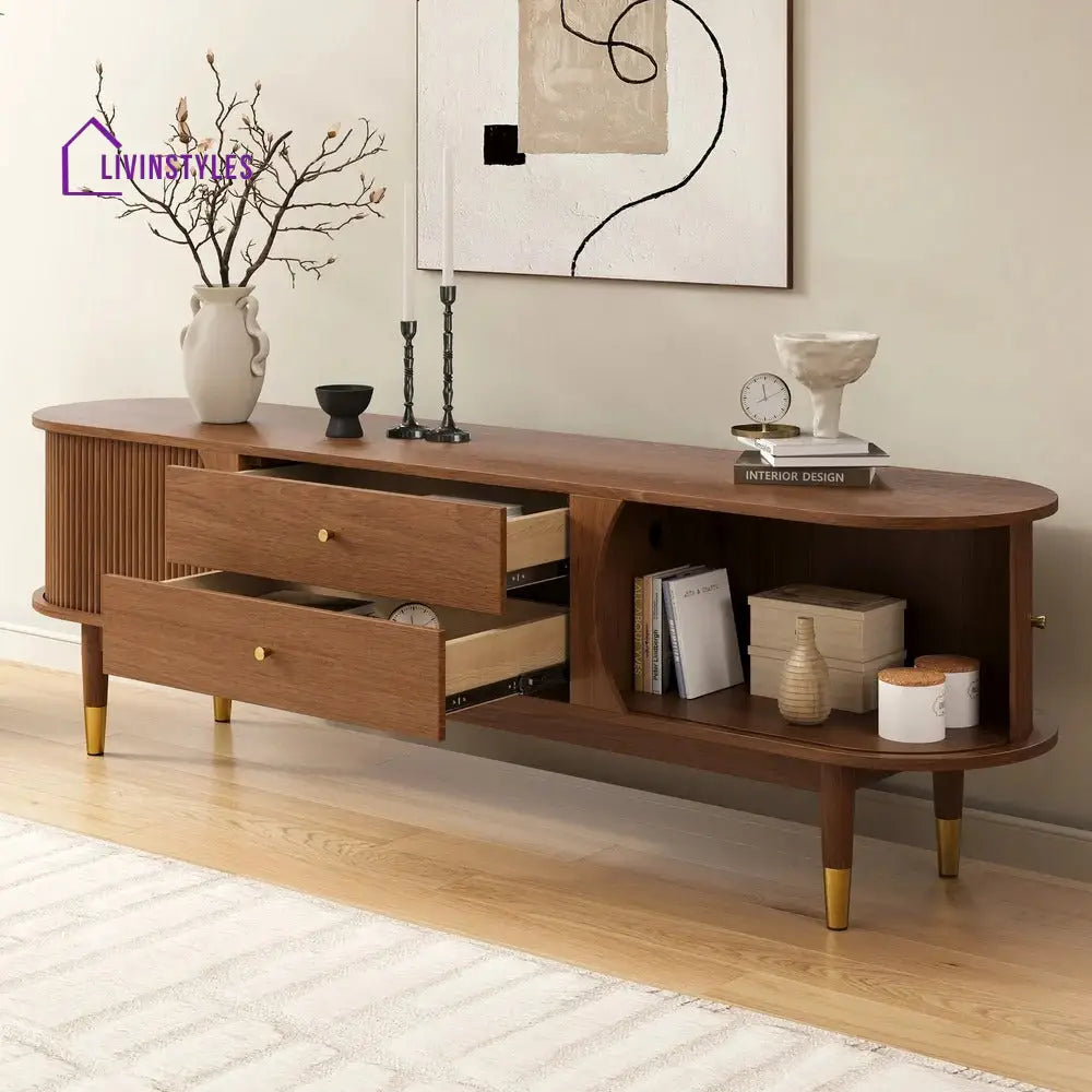 Alexis Solid Sheesham Wood Tv Unit | Console for Living Room