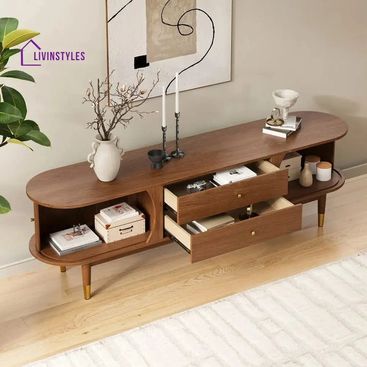 Alexis Solid Sheesham Wood Tv Unit | Console for Living Room