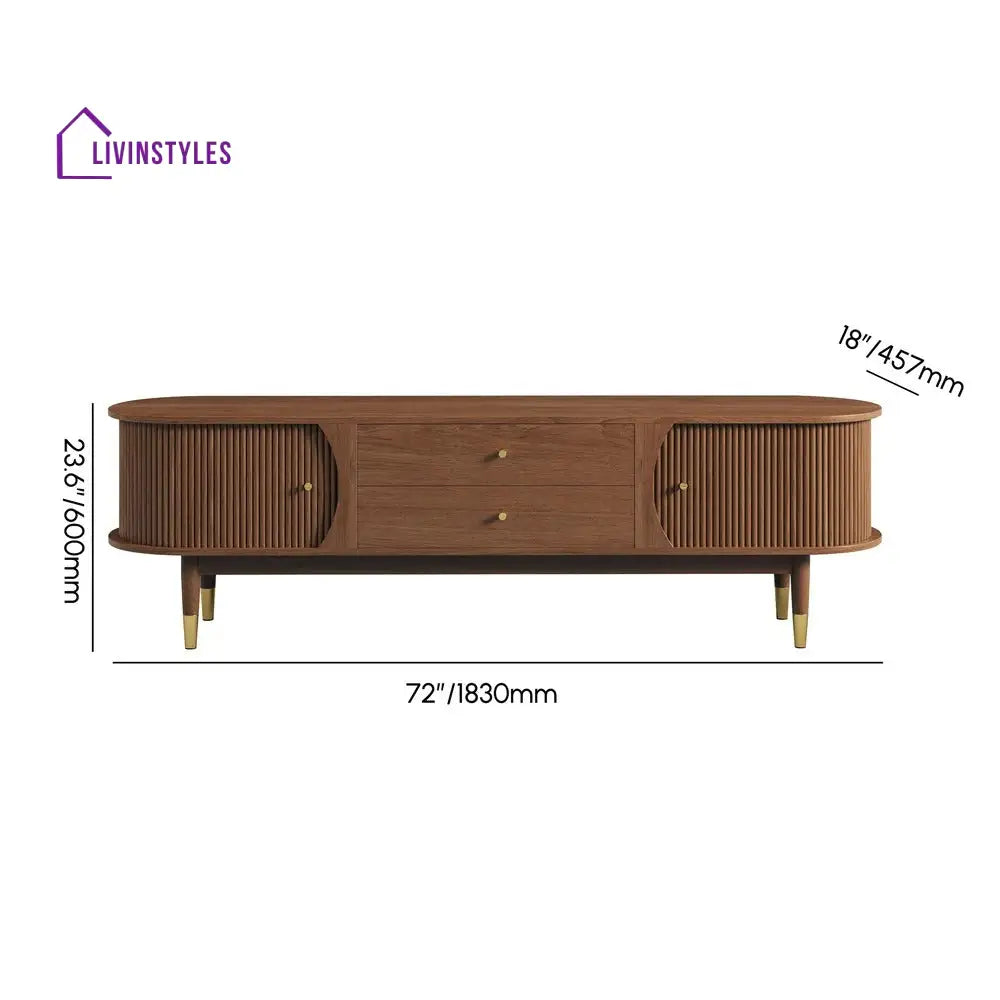 Alexis Solid Sheesham Wood Tv Unit | Console for Living Room