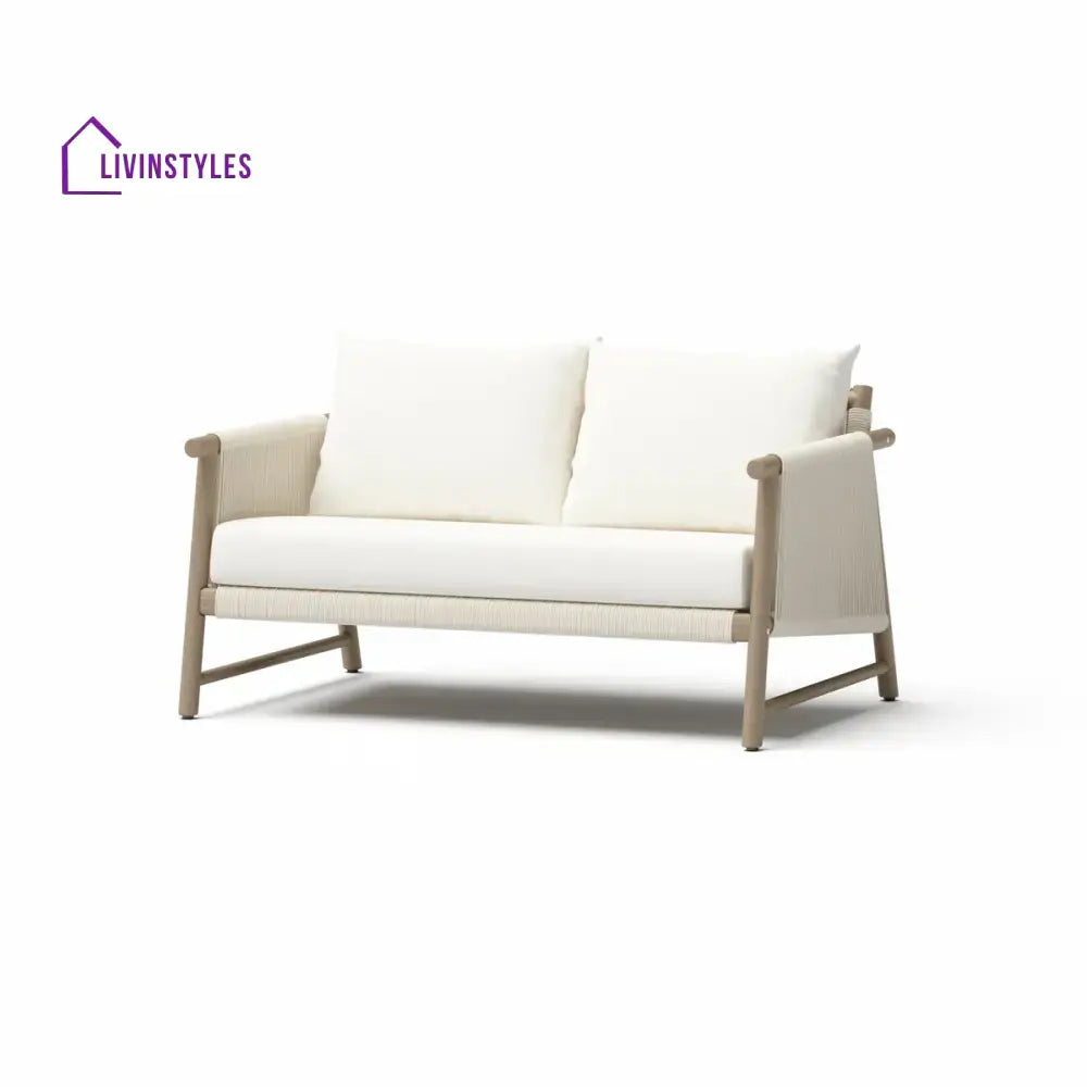 Alfi Outdoor Sofa Set 2 Seater 2 Single seater and 1 Center Table Braided & Rope (Cream) - Sofa Sets