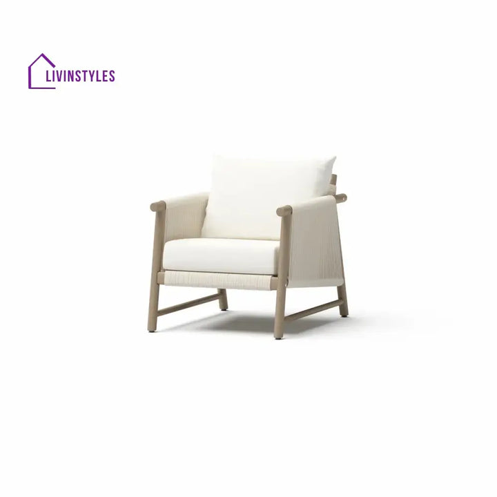 Alfi Outdoor Sofa Set 2 Seater 2 Single seater and 1 Center Table Braided & Rope (Cream) - Sofa Sets