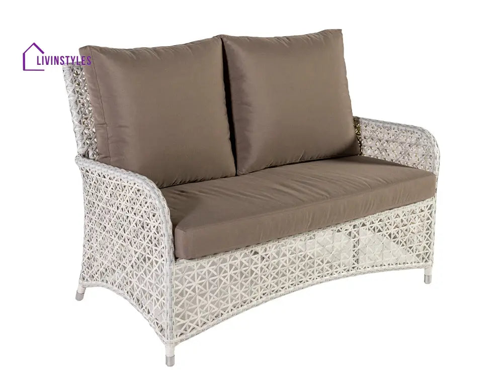 Alfonsi Outdoor Sofa Set 2 Seater 2 Single seater and 1 Center Table (Beige + Brown) - Sofa Sets