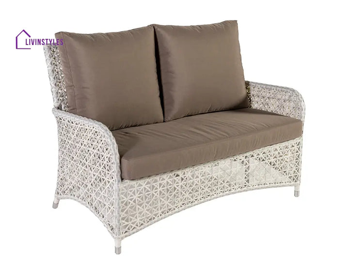 Alfonsi Outdoor Sofa Set 2 Seater 2 Single seater and 1 Center Table (Beige + Brown) - Sofa Sets