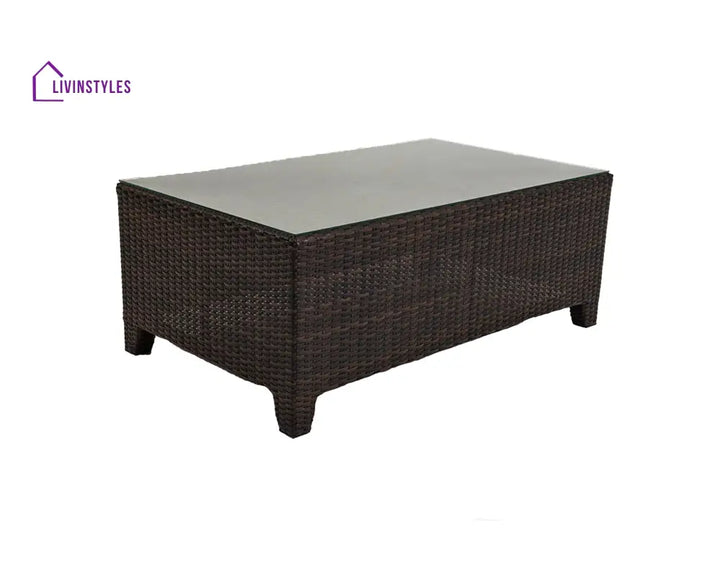 Alfonsoo Outdoor Patio Sofa Set 5 Seater and 1 Center Table (Dark brown) - Sofa Sets