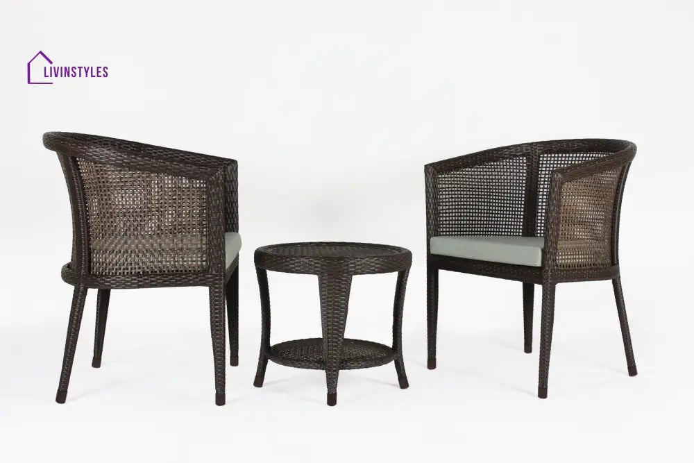Alhad Outdoor Patio Seating Set 2 Chairs and 1 Table Set (Brown) - Coffee Table Sets