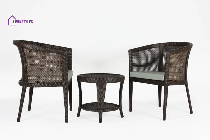 Alhad Outdoor Patio Seating Set 2 Chairs and 1 Table Set (Brown) - Coffee Table Sets