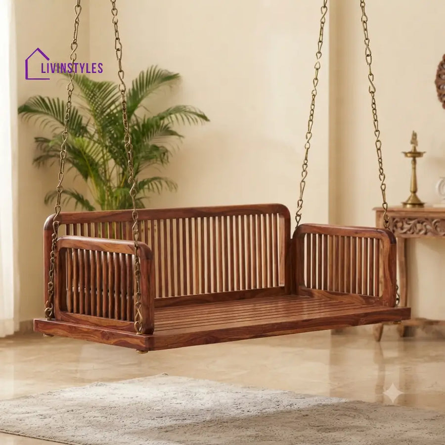 Alice 2 Seater Wooden Swing for Home | Wooden Jhula for home