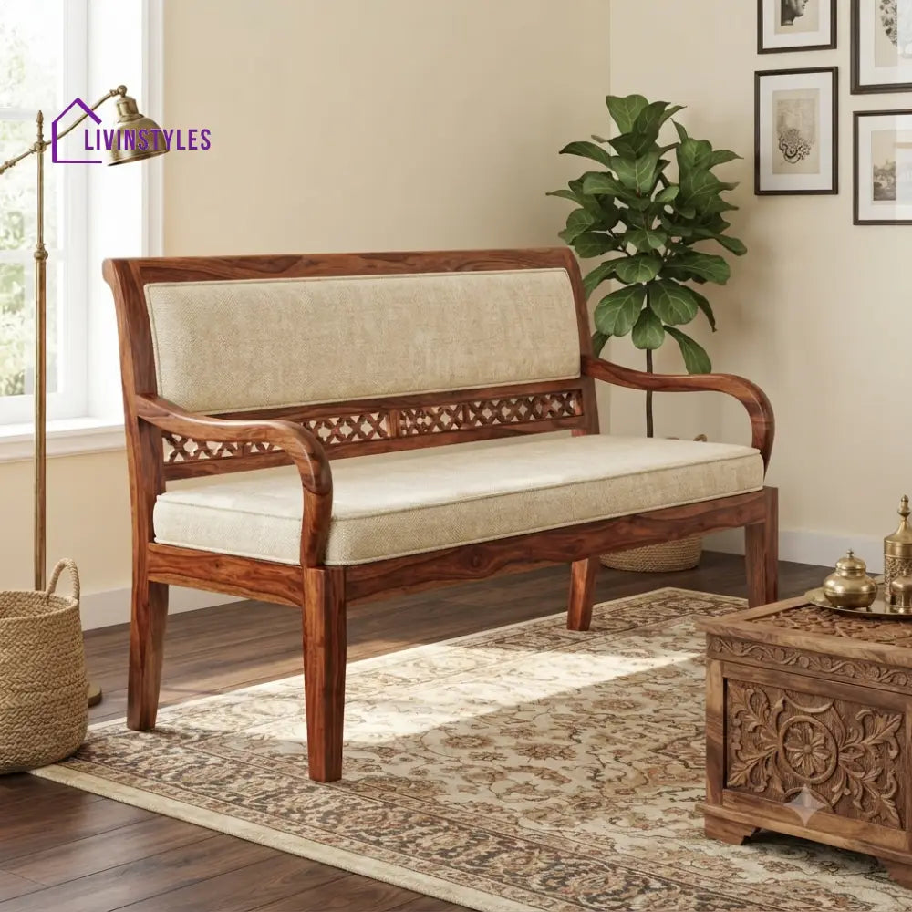 Alice Wooden Bench for Living Room | Bedroom | Extra Seating