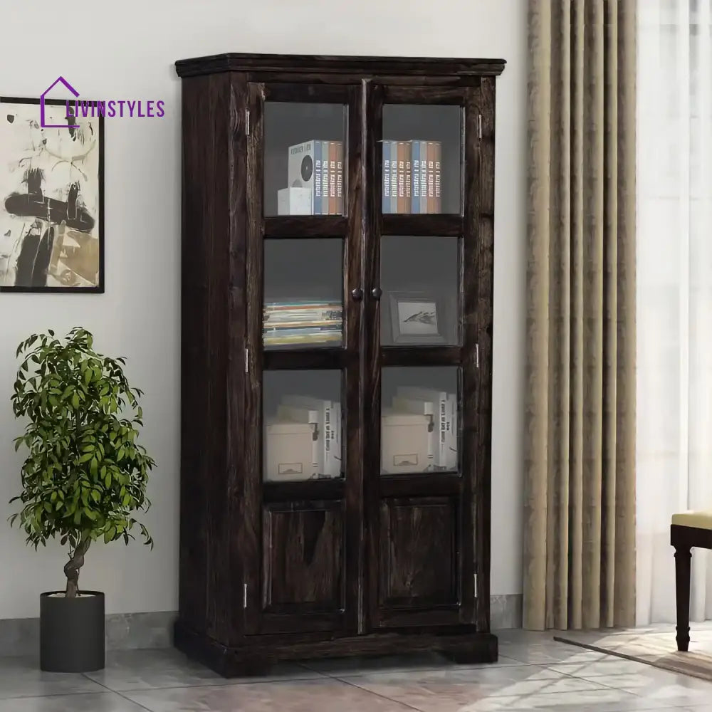 Alicia Solid Wood Bookshelf Walnut Study Table