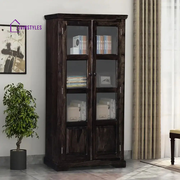 Alicia Solid Wood Bookshelf Walnut Study Table