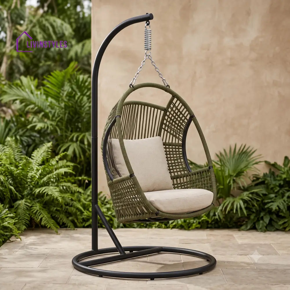 Alicja Premium MS Frame with Powder Coated Outdoor Swing Chair with Stand