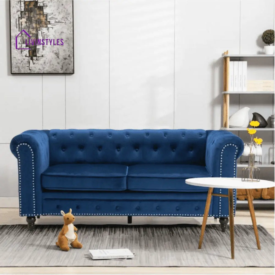 Alina 3 Seater Sofa for Living Room Blue