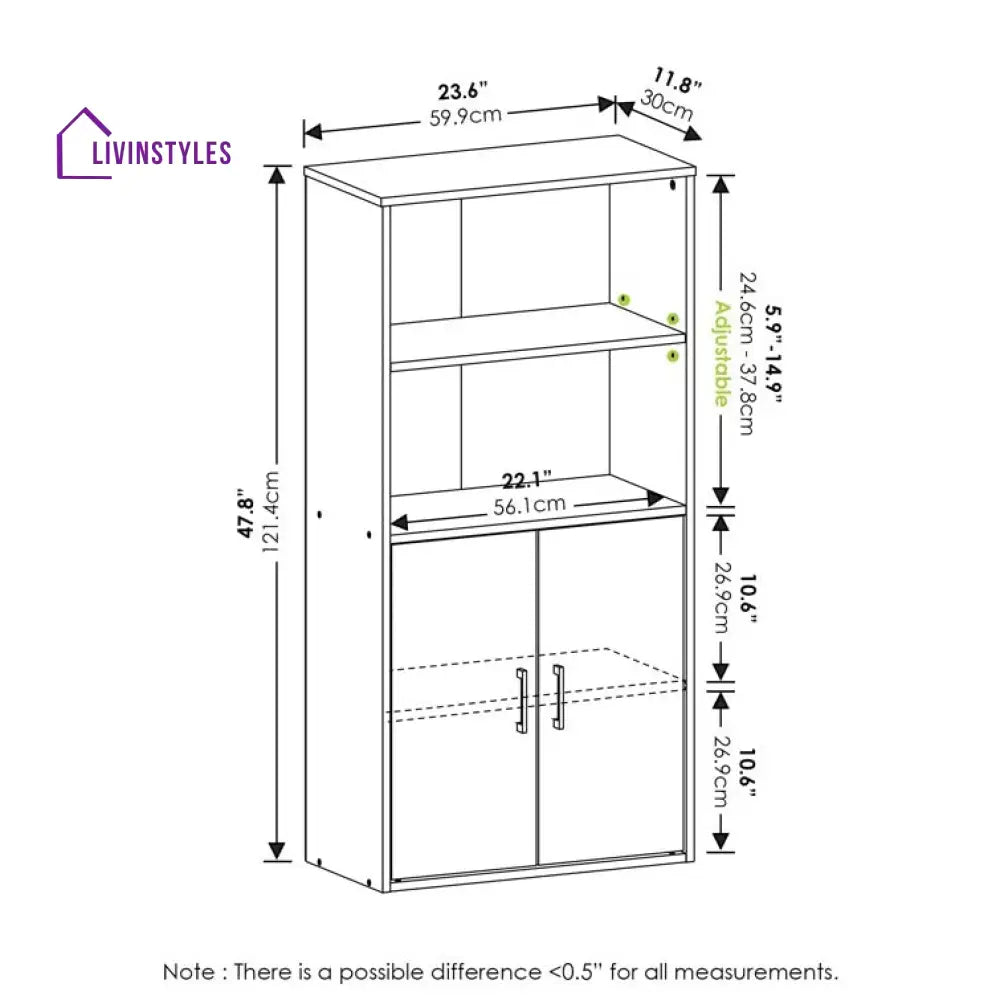 Alina Engineered Wood Bookshelves | Bookshelf for Living Room | Bedroom | Drawing Room | Study Room