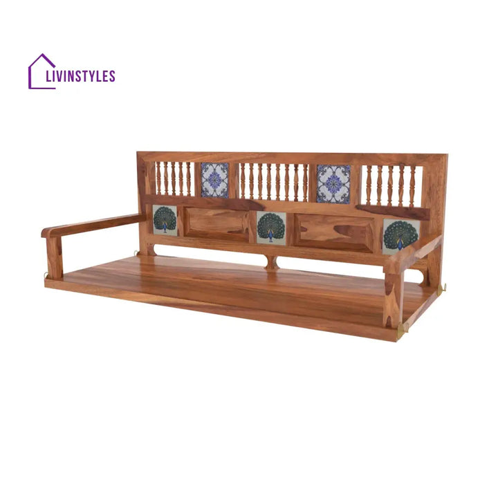 Alisha Luxurious Premium Tiled Handmade Wooden Swing for Home Swing