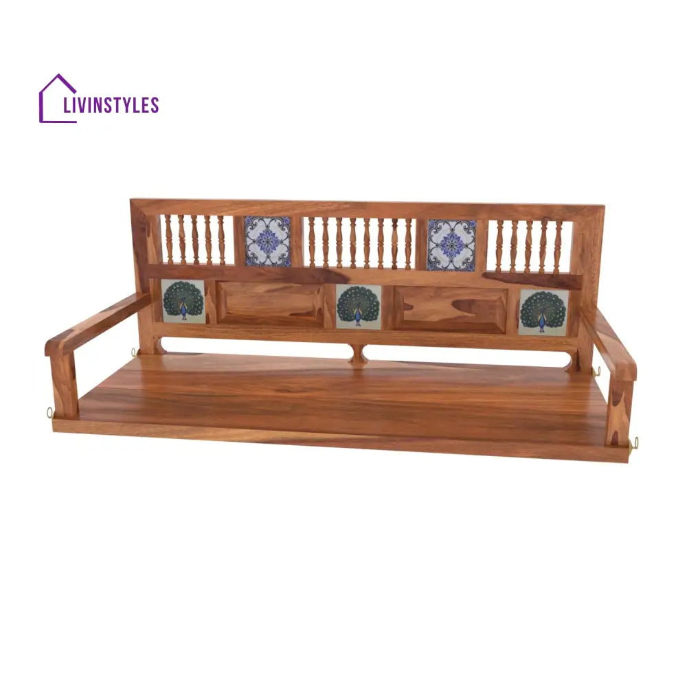 Alisha Luxurious Premium Tiled Handmade Wooden Swing for Home Swing
