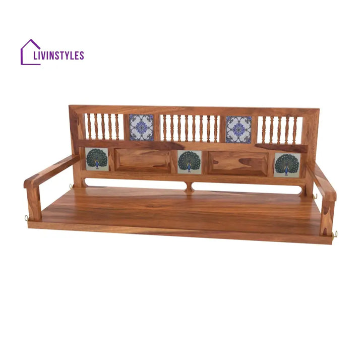 Alisha Luxurious Premium Tiled Handmade Wooden Swing for Home Swing